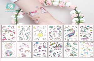 Unicorn tattoos Pink Cute Unicorn Temporary Tattoo paste lovely fun stickers cartoon children2674399