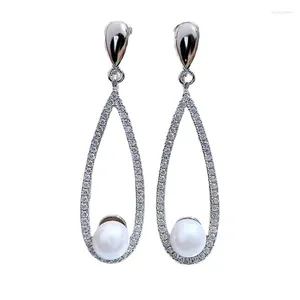 Stud Earrings S925 Silver Ear Studs Pearl 12mm Minimalist Droplet Shaped Ins Cool And Stylish Versatile Earring Jewelry