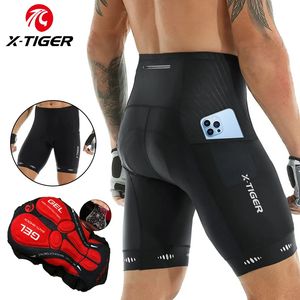 X-Tiger Mens Cycling Shorts Coolmax 5D Padded Bicycles Riding Pants Sockproof Bike Shorts Cykel Cycle Wear Tights 240320