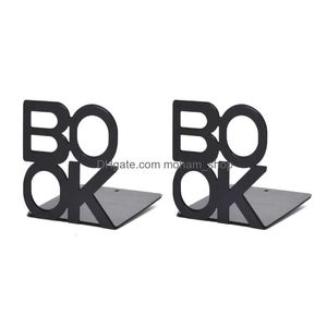 Objetos decorativos estatuetas em forma de metal bookends suporte suporte de mesa para livros escola papelaria acessórios de escritório drop dha9p