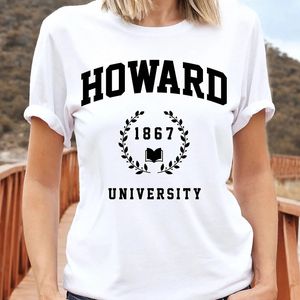 ハワード大学1867女性Tシャツ綿トレンディなグラフィックティーゴシックカレッジファッションTシャツY2Kカワイイヴィンテージ服女性240401