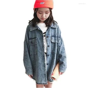 Giacche Ragazze Giacca di jeans Primavera Autunno Bambini Casual Design vecchio stile Cappotti Adolescente Coreano Capispalla Costume 4-13 anni Consegna in consegna Bab Ot6Ct