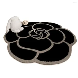 Halılar 40cm çiçek halı fransız krem ​​tarzı Çin lotus zemin paspas başucu battaniye plakalı kaymaz banyo halıları