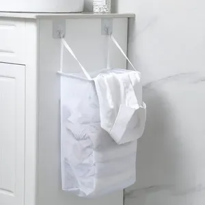 Tvättväskor vägg hängande bärbar korg underkläder strumpor fat hink klädförvaring väska vikbar badrumsorganisatör