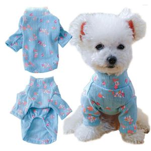 Dog Apparel Pet Clothes Stylish Flower Printing Vest Shirt For Small Pets Soft Summer Clothing Chihuahua Breathable Cat T