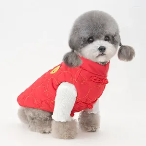 Dog Apparel Year Clothes Winter Vest Coat Jacket Cat Puppy Outfit Garment Tang Suit Pomeranian Yorkie Bichon Poodle Pet Clothing