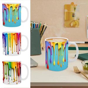 Canecas Splash Tinta Café Casa Decorativa Cerâmica Chá Leite Copo Criativo Efeito Visual 3D Bebida Utensílios de Cozinha Acessórios