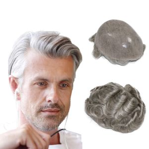 Saç Uzatma Kitleri Toupees Süper Doğal Saç Çizgisi İnsan Erkek Toupee Style 10x8 İnç İnce Cilt Saç parçaları Yedek Sistemler Erkekler Dro Dhlwy
