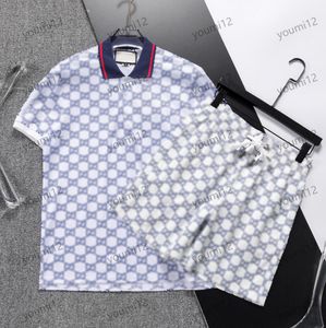 Sommarmän Polos Tracksuit Men 2 Piece Outfit Streetwear Shirt Set Shorts Vintage Sportwear Vacation Designer Kläder