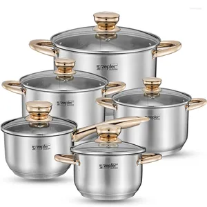 Conjuntos de panelas 1 pc panelas e frigideiras indução caçarolas de alta qualidade frigideira panela inox conjunto utensílio cozinha ferramentas selecionadas