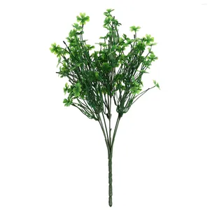 Decorative Flowers Plastic Faux Four Leaf Artificial Greenery Wedding Decor Household Fake Leaves Plants Indoor