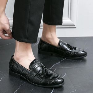 Casual Shoes Men Loafers Slip On Fashion Gentleman Stress Business Tassel Chaussure Party Flats Dress