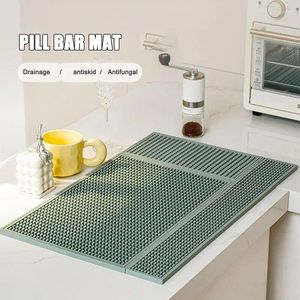 Table Mats Non Slip Easy Clean Quick Dry Dish Heat Resistant Mat Drain Silicone Drying Kitchen Pad For