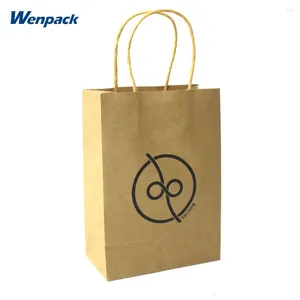 Present Wrap Custom Printed Recyclable Shopping Kraft Paper Bag
