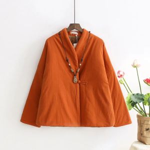 Ethnic Clothing Cotton Padded Chinese Style Winter Coat Women Vintage Thick Warm Jacket Loose Casual Outwear Ladies Tops Ff2535 Drop D Dhit9