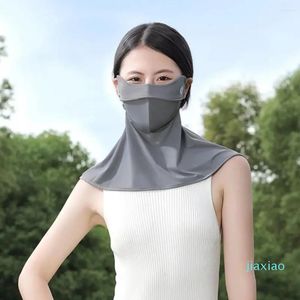 Halsdukar UV -skydd Silkmask Thin Face Sunscreen Veil Gini Gradient Cover Outdoor