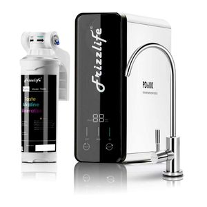 Frizzlife Reverse Osmosis Water Filtration System -600 GPD高流量、タンクなし、TDSの減少、コンパクト、アルカリミネラルpH、1.5：1排水比、アメリカン