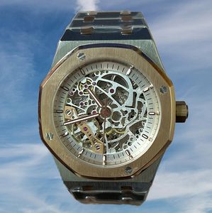 Relógio de luxo homem esqueleto relógios 41mm relógio mecânico automático masculino relógios mergulhador esportes banda aço sappire vidro movimento montre de luxe