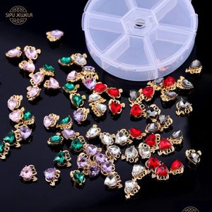 Other Charms 72Pcs Cute Mticolor Crystal Heart Shape Demon For Jewelry Making Diy Necklace Earring Bracelet Accessories With Box Dro Dhsha