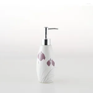 Liquid Soap Dispenser 1 Pc 300ml Matte White Modern Style Ceramics Home Shampoo Bottle Hand Bathroom Decoration