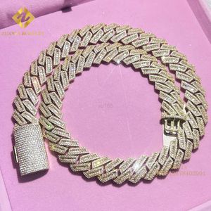 Ready to Ship 925 Sterling Silver Vvs Baguette Moissanite Iced Out Cuban Link Chain Moissanite Necklace Men