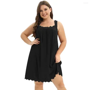 Pijamas femininos macios sem mangas longas camisolas de renda plus size