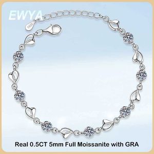 Kette EWYA Funkelndes echtes GRA-zertifiziertes 3,5-cttw-D-farbiges Molybdän-Silikon-Armband für Damen S925-Silber-Diamant-Gliederarmband Q240401