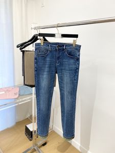 2024 frühling Herbst Stickerei Zipper herren Jeans Licht Gewaschen Gestreiften Mann der Lange Bleistift Hosen WCNZ026