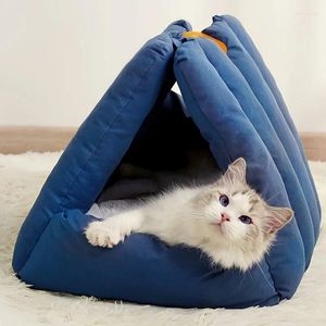 Cat Carriers 1pc Nest Four Seasons Universal Triangle Semi-closed House Thickened Sofa Nest.