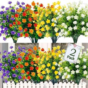 Decorative Flowers Artificial Plastic Plants Hanging Outside Window Box Shrubs Fake Bulk For Wedding Party Home Garden Decoration