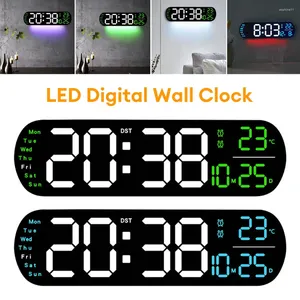 Wanduhren Digitaluhr Datum Woche Temperaturanzeige Fernbedienung LED Alarm Countdown Up Timer Funktion Farbwechsel