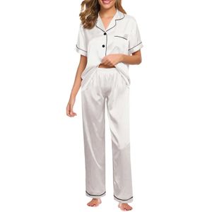 RA5G Sexig pyjamas Silk Satin Pyjamas för kvinnors pyjamas Set Långärmad sömnkläder Kvinnor Pyjamas Passar Kvinnlig tvådelar Set Loungewear Plus Size 2404101