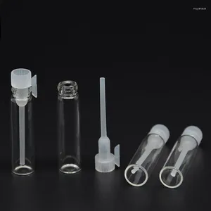 Bottiglie di stoccaggio 20 PCS 1/2/3 ML Vuoto Mini Profumo di vetro Piccolo campione Fiale Bottiglia Laboratorio Liquido Fragranza Provetta di prova