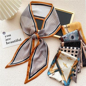 Scarves Floral Print Long Scarf Neckerchief Scrunchies Hair Ribbon Band Headband Headscarf Waistband Bag Belt Hat Tie Decoration