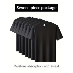 T-shirt a compressione ad asciugatura rapida da 7 pezzi da uomo che assorbe l'umidità, maglietta con strato di base ad alta elasticità per allenamenti e allenamenti - regalo perfetto per la festa del papà