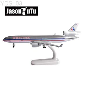 Aeronave modle jason tutu 20cm americano MD-11 avião modelo diecast metal modelo de aeronave transporte da gota yq240401