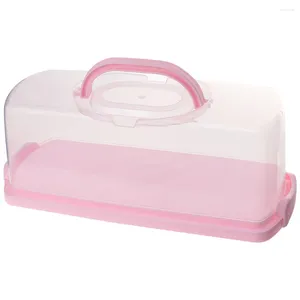 Storage Bottles Bread Container Plastic Portable Carrier With Lid And Handle Rectangular Keeper Boxes