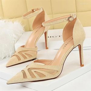 Dress Shoes Summer Woman 9cm High Heels Sandals Women Wedding Bridal Strappy Sandles Nightclub Prom Mesh Hollow Fashion