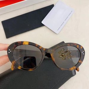 Sunglasses Women 2024 Cat's Eye Cool Black Acetate Star Driver Designer Classic Fashion Polarized Sun Glasses Original Box