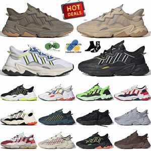 Ozweego Chalk White Core Black Carbon Mesh Running Shoes Pale Nude Grey Bliss Trace Cargo Wonder Pearl Valentine's Day Solar Green Street man wom 81TK#