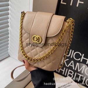 Bolsas de ombro Bolsa de corrente Lingge para mulheres 2023 Novo design de nicho bolsa crossbody de ombro único popular na internet balde de sensação de alta qualidade H240401