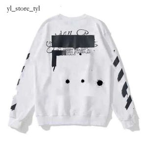 Off Whitehoodie Designer Offend Sweatshirts Sweater Painted Off White X Arrow Crow Stripe Loose Hoodie and Women's T Shirts OFF W Hot Office 5931