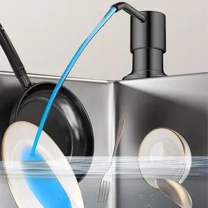 Dispenser di sapone liquido da appoggio creativo pompa per la pulizia del lavello della cucina portatile integrato con tubo di prolunga in silicone