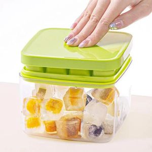 Baking Moulds Summer Refrigerator Ice Tray 16-cavity Double-layer Cube With Lid For Easy Release Cocktails Whiskey