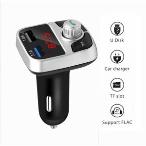 Bluetooth Car Kit 5.0 FM-Transmitter Wireless Hands O Receiver MP3-Player 2.1A Dual-USB-Schnellladegerät Zubehör Drop Delivery Automob Otqjp