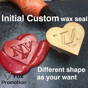 Anpassa vaxstämpel med Wood Handlediy Ancient Seal Retro Stamppersonalized Stamp Wax Wax Custom Abnormity Design 240323