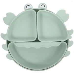 Dinnerware Sets Crab Children's Plate Kids Bowls For Toddlers Grid Silicone Divided Holder Infant Serving