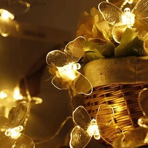 LED -strängar batteri Power Ball String Lights Garland Outdoor Christmas Wedding Party Decoration Wire Holiday YQ240401