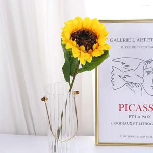 Dekorativa blommor gul 20 i kreativa brudgåvor realistiska hemlayout solros bukett bröllop dekor blommor diy konstgjord