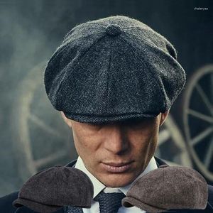 Berretti Berretto da ragazzo stile britannico retrò di alta qualità Uomo Vintage Berretto piatto ottagonale unisex Berretto Ascot in cotone Cachi Maschio Primavera Estate